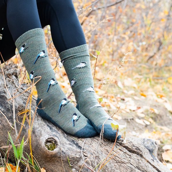 Women's Chickadee & Magpie Merino Wool Socks | Friday Sock Co. | boogie + birdie