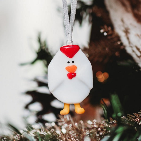 Glass Chicken Ornament | Station Pole Nord | boogie + birdie