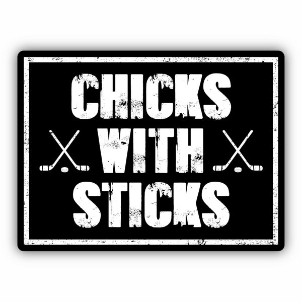 Chicks With Sticks Hockey Sticker | Stickers Northwest | boogie + birdie