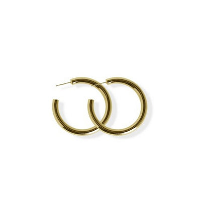 Gold Classic Hoop Earrings | jj + rr | boogie + birdie