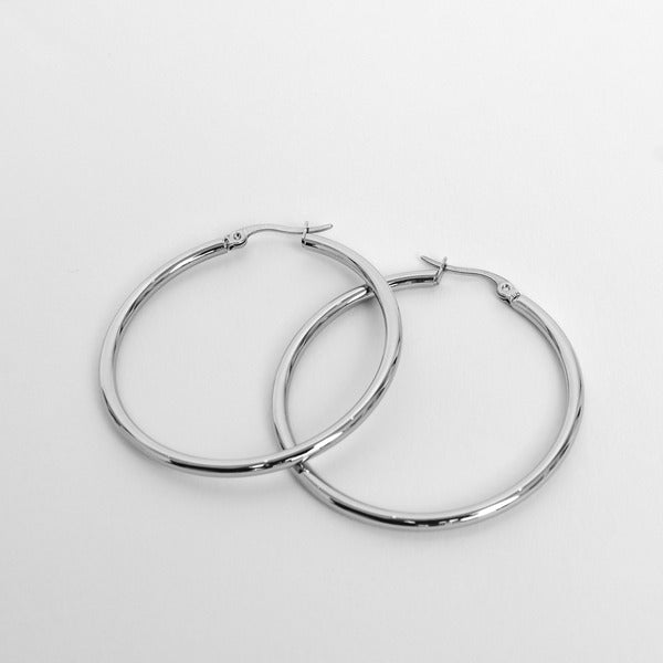 Silver Hoops Earrings | Jewellery | boogie + birdie