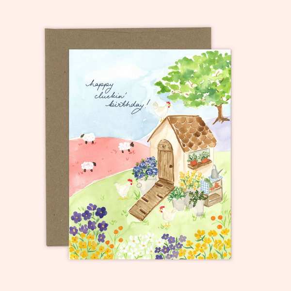 Cluckin' Cottage Birthday Card  | Almeida Illustrations | boogie + birdie