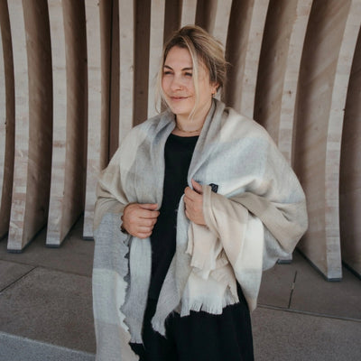 Coastal Check Alpaca Throw | Home | boogie + birdie