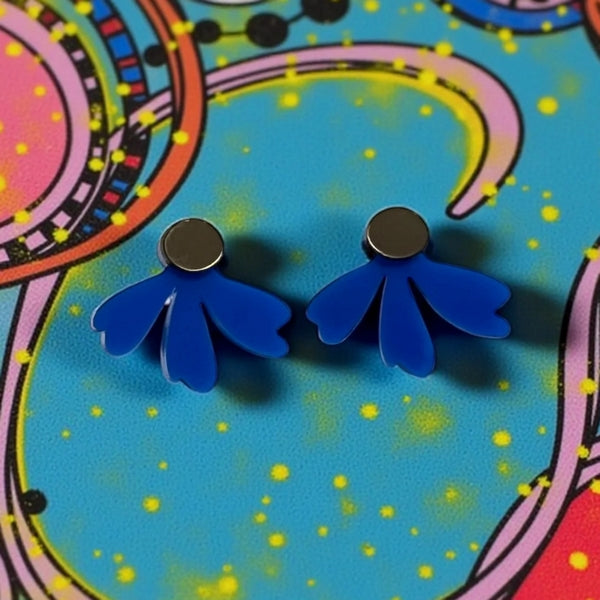 Blue Daisy Stud Earrings | Ketoora | boogie + birdie