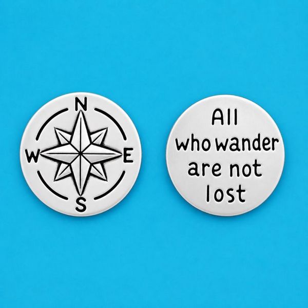 Pewter Compass Token | Basic Spirit | boogie + birdie