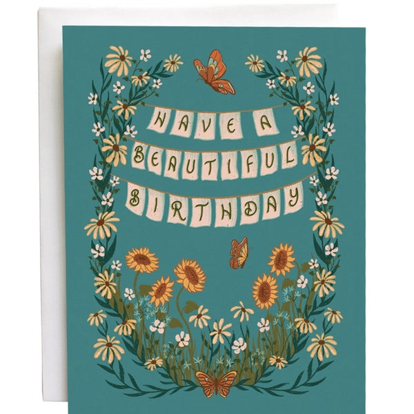 Wildflower Banner Birthday Card | Carabara Designs | boogie + birdie