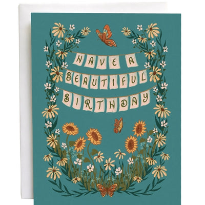 Wildflower Banner Birthday Card | Carabara Designs | boogie + birdie
