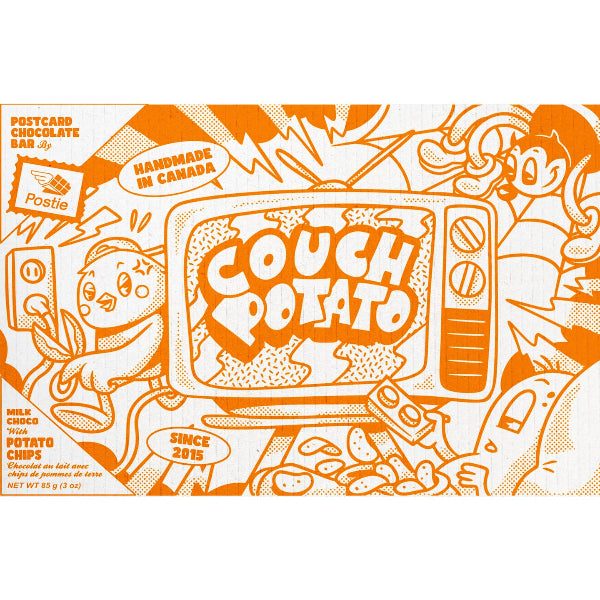 Couch Potato Milk Chocolate Postcard Bar | Postie | boogie + birdie