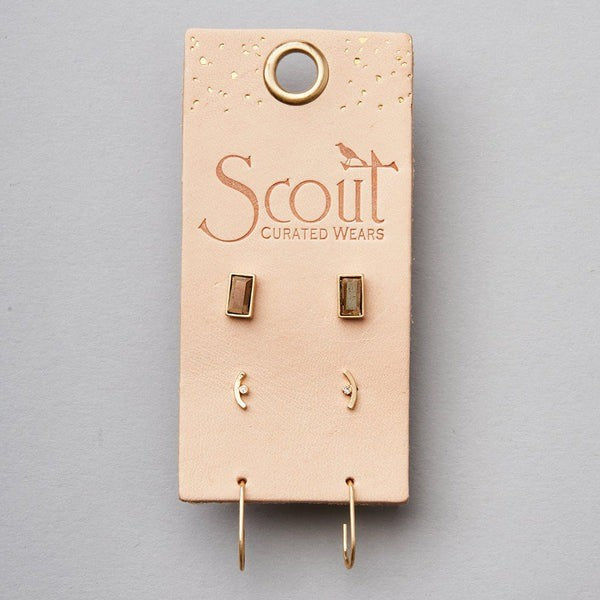 Gold Courtney Stud Trio Earrings | Scout | boogie + birdie