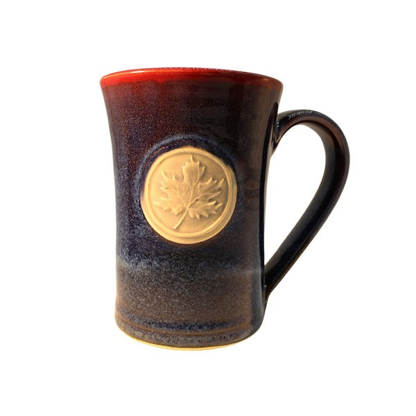 Cranberry Maple Leaf Medallion Mug | Pavlo Pottery | boogie + birdie