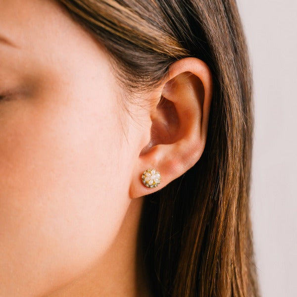 Creme Poppy Studs | Lover's Tempo | boogie + birdie
