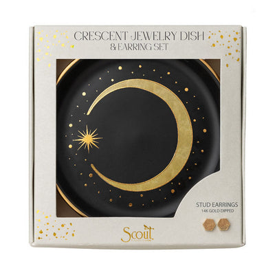 Crescent Black Trinket Dish with Stud Earring Set | Scout | boogie + birdie