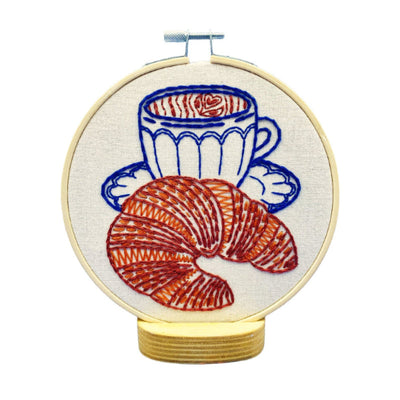 Croissant & Coffee DIY Embroidery Kit | Hook, Line & Tinker | boogie + birdie