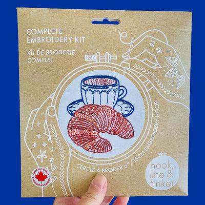 Croissant & Coffee DIY Embroidery Kit | Hook, Line & Tinker | boogie + birdie
