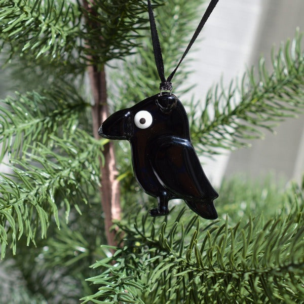 Glass Crow Ornament | Station Pole Nord | boogie + birdie
