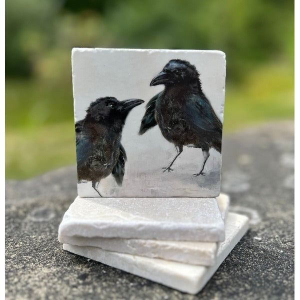 Crows Talking Marble Coaster (MC3027) | Cedar Mountain | boogie + birdie