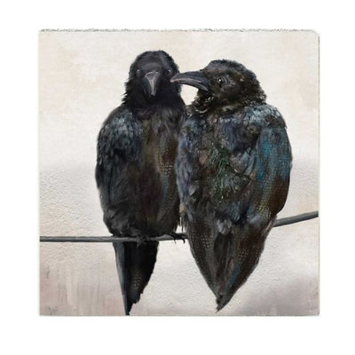 Crows Together Large Art Block | Cedar Mountain | boogie + birdie
