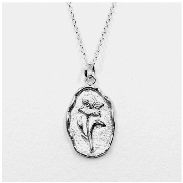 Silver March Birth Month Necklace | Daffodil | boogie + birdie