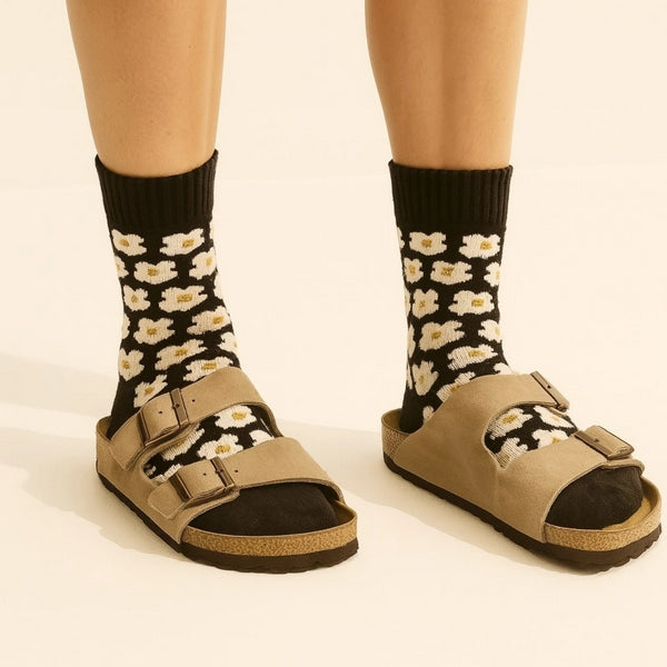 Mary Jane Patterned Floral Crew Socks | Pika & Bear | boogie + birdie