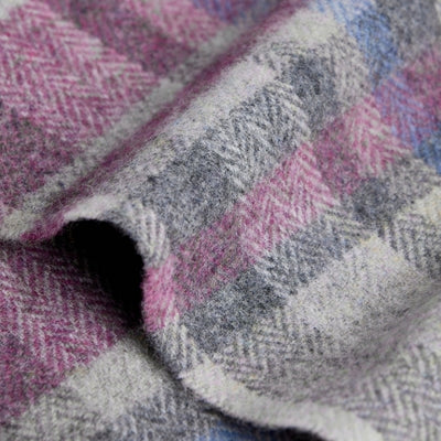 Damask Grey Tartan Lambswool Scarf | Foxford | boogie + birdie