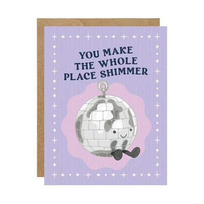 Disco Ball Shimmer Birthday Card | Simple Whimsy | boogie + birdie