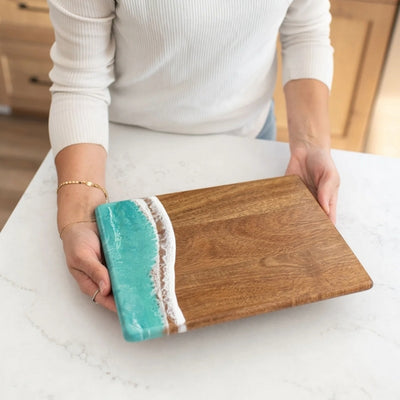 Caribbean Blue Date Night Acacia Cheese Board | Lynn & Liana | boogie + birdie