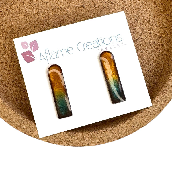 Dawn Enamel Horizon Tab Stud Earrings | Aflame Creations | boogie + birdie