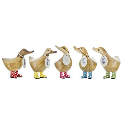 Carved Wooden Duck in Spotted Boots 14cm | DCUK | boogie + birdie
