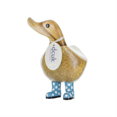 Carved Wooden Duck in Spotted Boots 14cm | DCUK | boogie + birdie