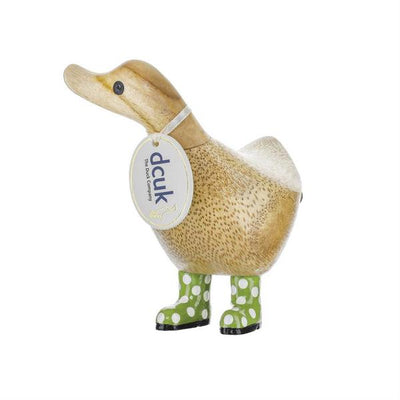 Carved Wooden Duck in Spotted Boots 14cm | DCUK | boogie + birdie