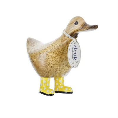 Carved Wooden Duck in Spotted Boots 14cm | DCUK | boogie + birdie