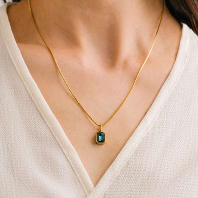 Gold Turquoise December Birthstone Waterproof Necklace | Lover's Tempo | boogie + birdie