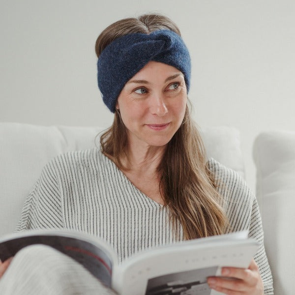 Denim Twisted Alpaca Headband | Pokoloko | boogie + birdie