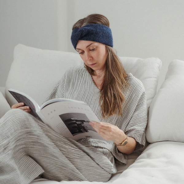 Denim Twisted Alpaca Headband | Pokoloko | boogie + birdie