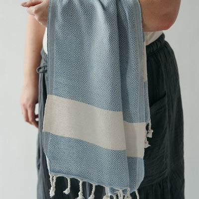 Diamond Blue Jean Turkish Hand Towel | Pokoloko | boogie + birdie