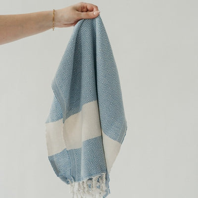 Diamond Blue Jean Turkish Hand Towel | Pokoloko | boogie + birdie