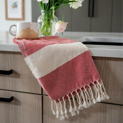 Diamond Red Turkish Hand Towel | Pokoloko | boogie + birdie