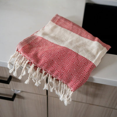 Diamond Red Turkish Hand Towel | Pokoloko | boogie + birdie