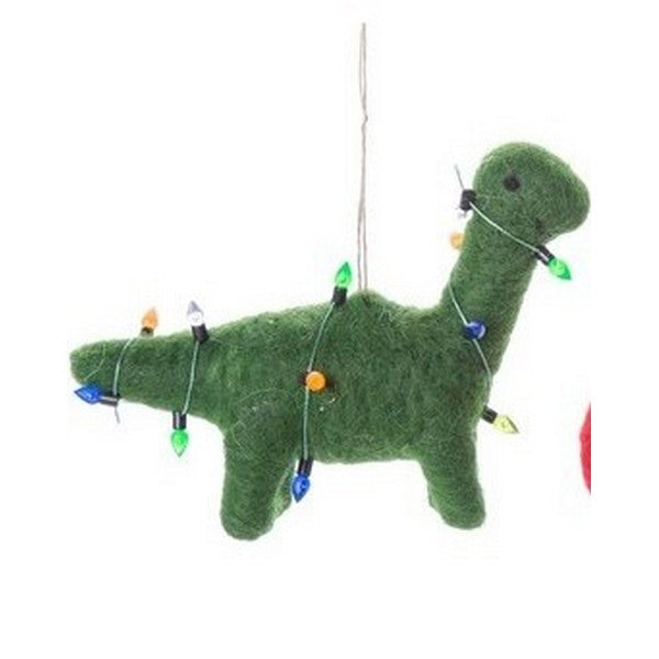 Dinosaur with Lights Felt Ornament - Green | Holiday | boogie + birdie