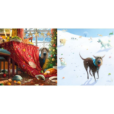 Dog Boxed Christmas Cards  | 10 Cards - 2 Designs | Art File | boogie + birdie