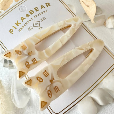 Pearl Cat Double Trouble Duckbill Hair Clips | Set of 2  | Pika & Bear | boogie + birdie