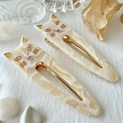 Pearl Cat Double Trouble Duckbill Hair Clips | Set of 2  | Pika & Bear | boogie + birdie