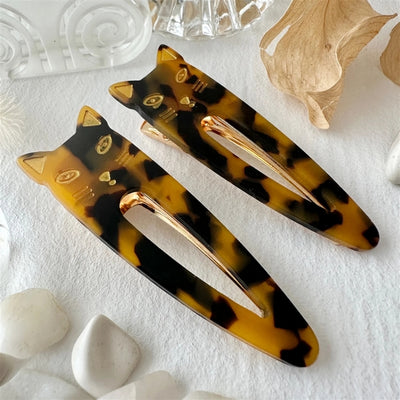 Tortoise Cat Double Trouble Duckbill Hair Clips | Set of 2  | Pika & Bear | boogie + birdie