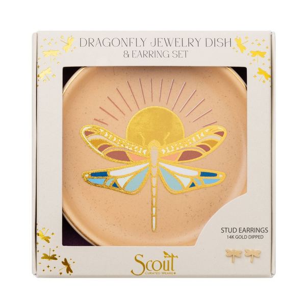 Dragonfly Terracotta Dish with Stud Earrings Set | Scout | boogie + birdie
