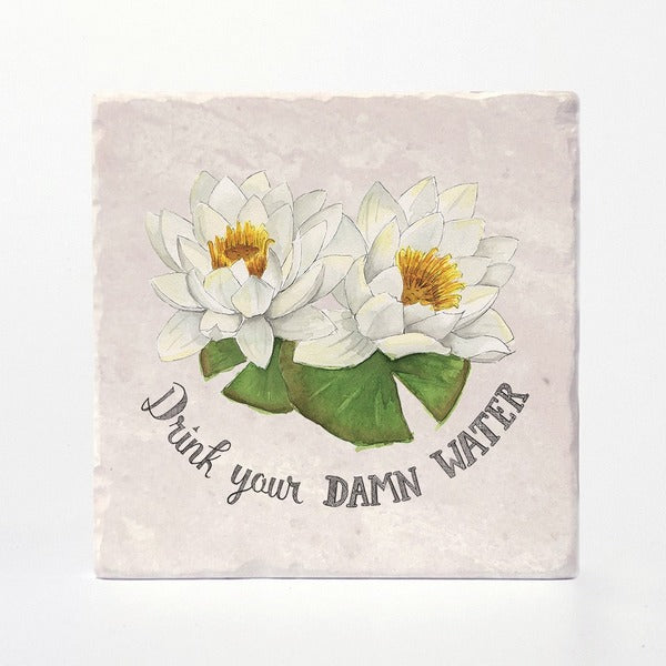 Naughty Florals Drink Your Water Coaster | Versatile | boogie + birdie