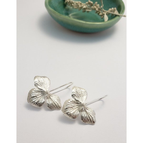 Silver Hydrangea Drop Earrings | Brelokz | boogie + birdie