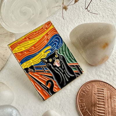Edvard Screaming Cat Enamel Pin (P24ED) | Pika & Bear | boogie + birdie