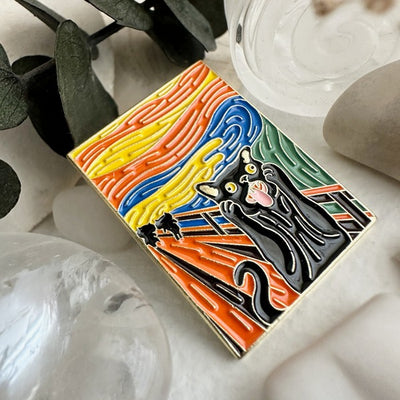Edvard Screaming Cat Enamel Pin (P24ED) | Pika & Bear | boogie + birdie