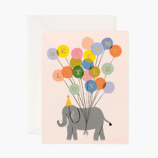 Elephant Welcome Little One New Baby Card | Rifle Paper Co. | boogie + birdie