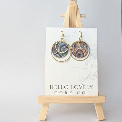 Embroidered Hexagons Circle Earrings | Hello Lovely | boogie + birdie